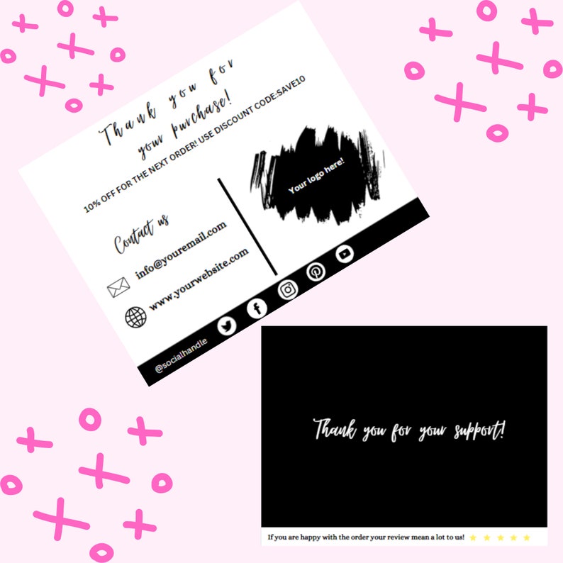 THANK YOU Ecard LOGO Note Cards Thank You Card Canva - Etsy