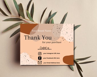Order Thank You Cards | Customizable Business Template | Modern Card Design | Instant Download