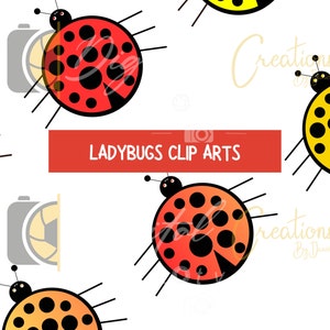 Ladybug Clip art Files for Your Creative Needs|Ladybug Bundle SVG Files|Adorable Ladybug Clip arts|Commercial use