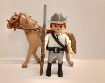 Playmobil Officier Nordiste Vintage – Général US à Cheval Réf 452 – Western