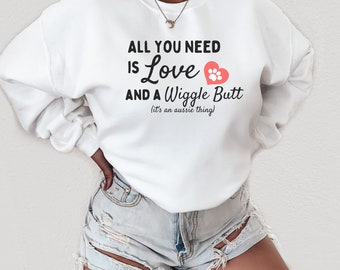Wiggle Butt Sweatshirt, Aussie Shirt, Wiggle Butt Shirt, Dog Mom, Aussie Lover, Dog Shirt, Australian Shepherd