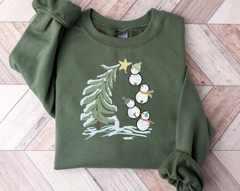 Christmas Crewneck Sweatshirt, Christmas Snowman Shirt, Snowman, Cute Christmas, Christmas Trees, Winter Snowman Shirt, Family Christmas