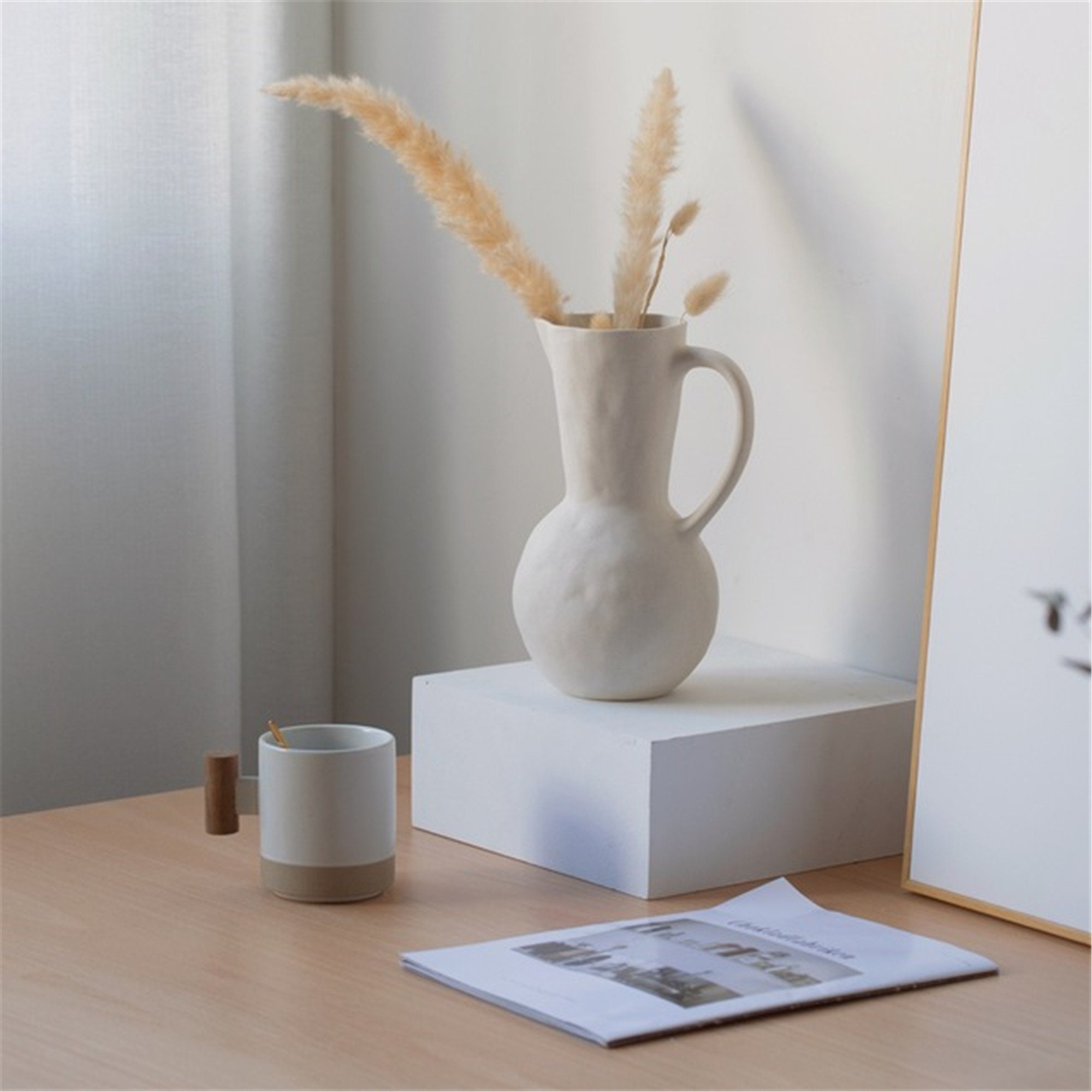 Small Ceramic Vase Set of Three 3 Etsy