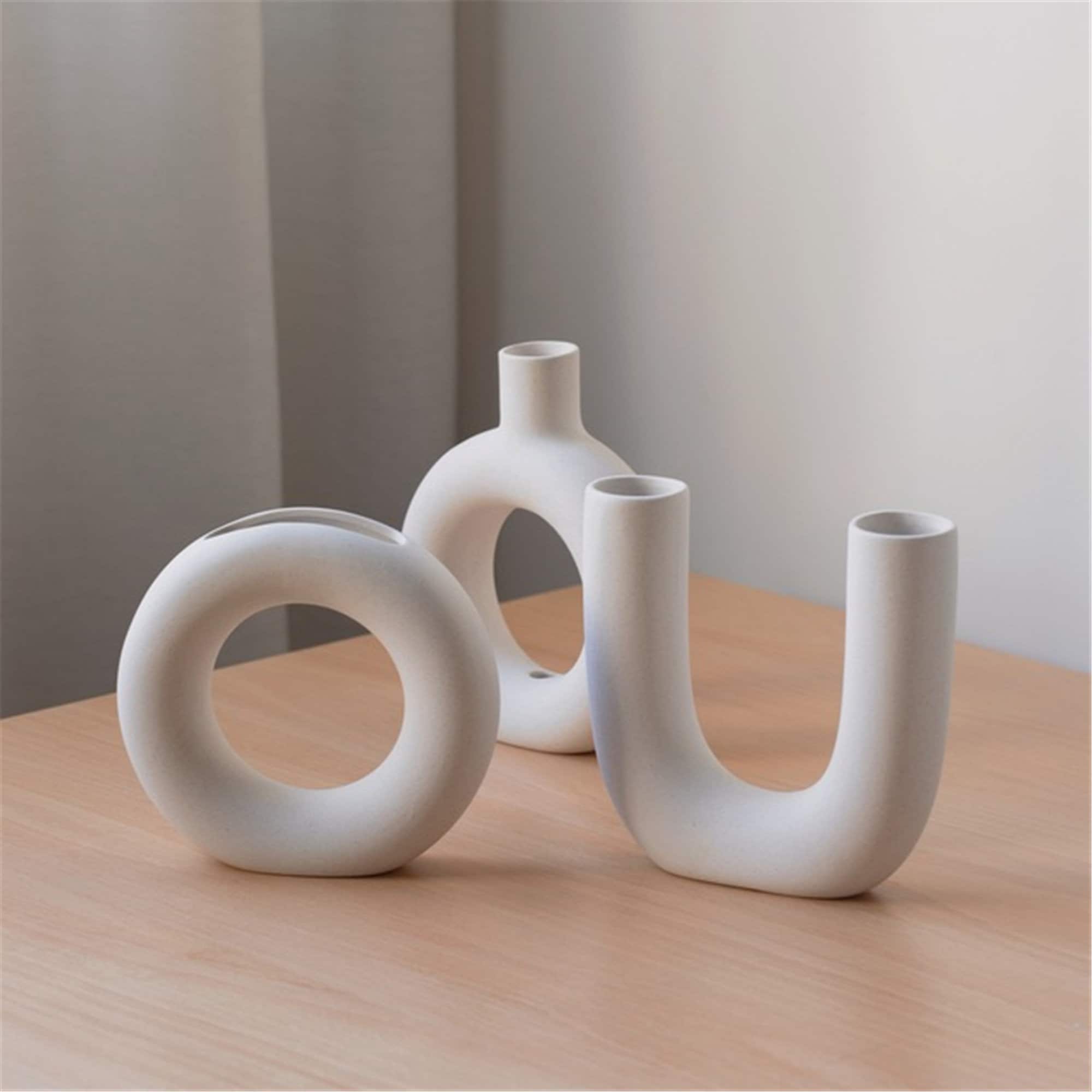 Small Ceramic Vase Set of Three 3 Etsy