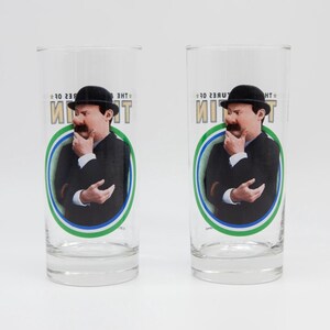 Two Tintin Drinking Glasses with Thomson and Thompson depicted on it by Hergé the Perfect Gift for Tintin Collectors or Tintin Lovers
