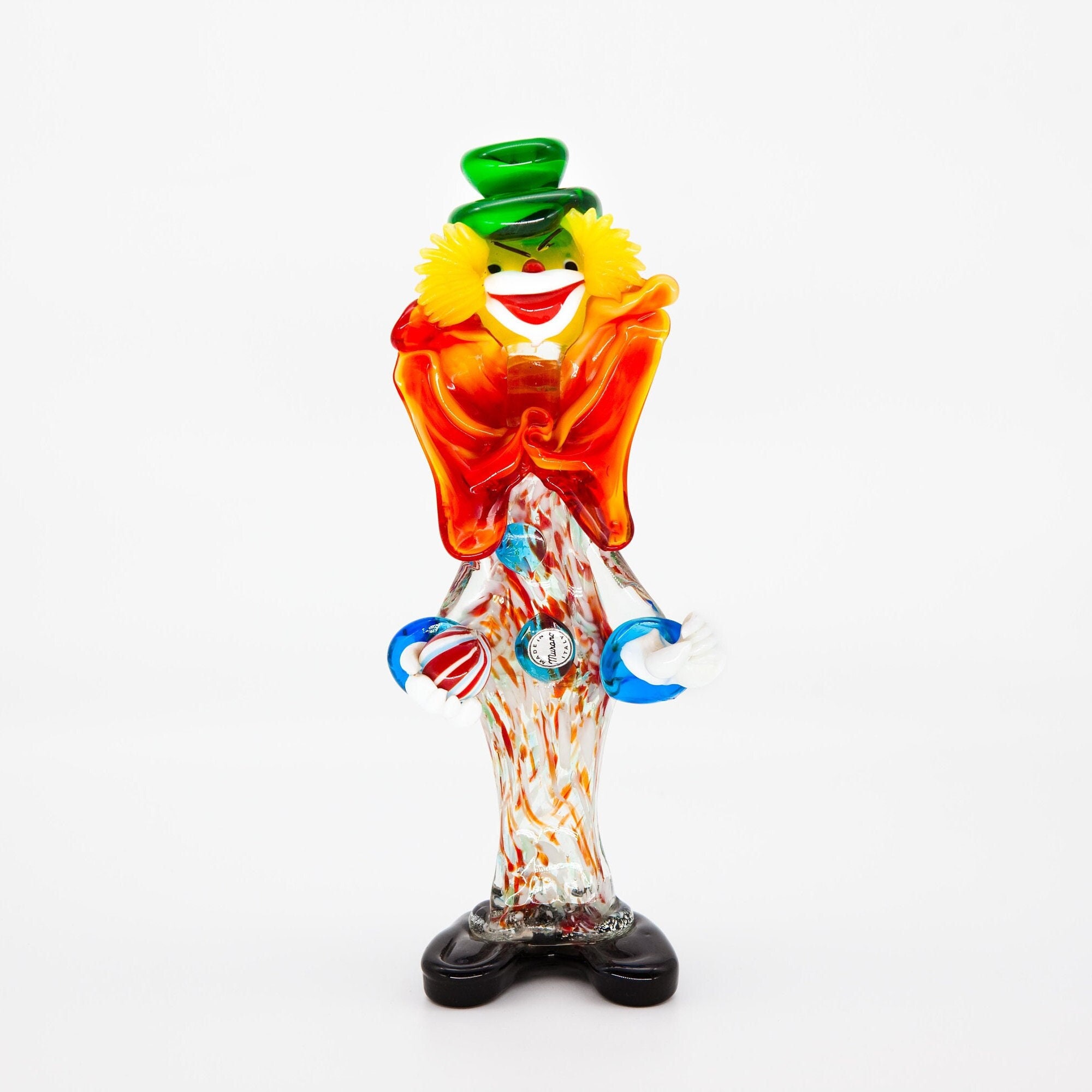Glass Murano Clown in Multi-colored Shades Dates From