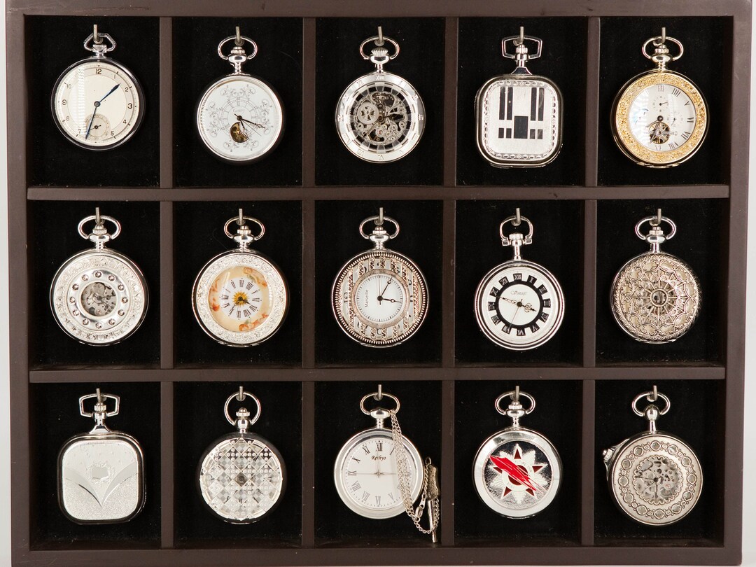 The Heritage Atlas Pocket Watches Collection Complete and in Excellent Condition Displayed in