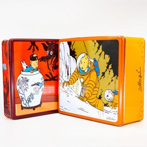 Tintin Boxes with Explorers on the Moon and The Blue Lotus Drawn by Hergé the Perfect Gift for Tintin Collectors or Tintin Lovers