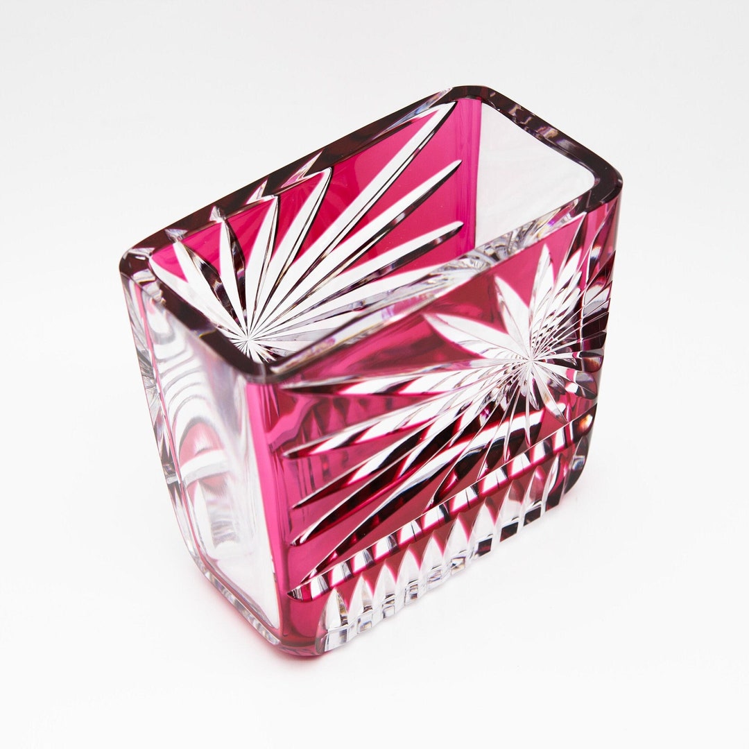 Purple Ruby Crystal Vase by Val Saint Lambert From the Gorgone Series ...