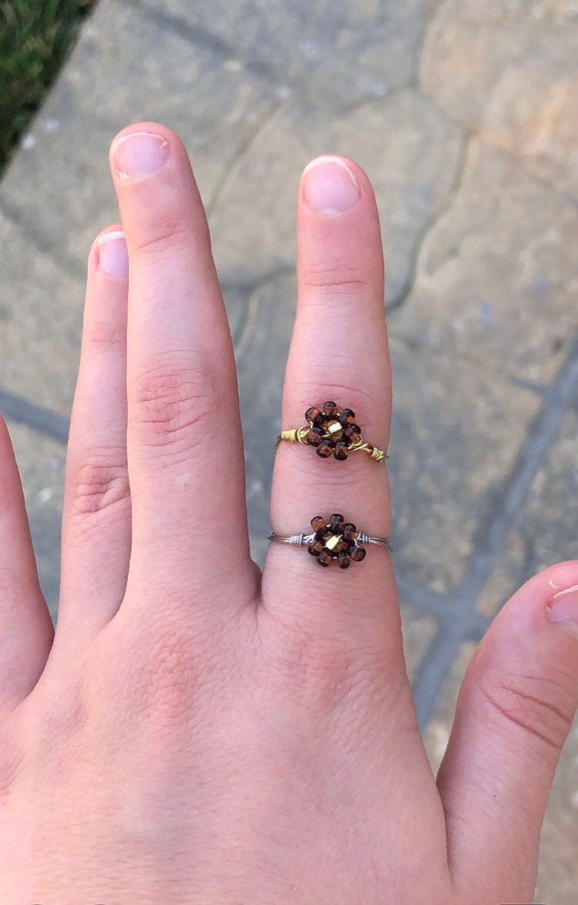 Handmade Wire Ring Flower Ring Gold or Silver Plated Etsy