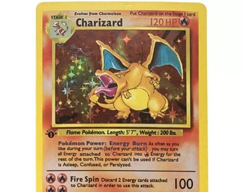 Carta fatta a mano personalizzata Charizard olografica della prima edizione di alta qualità con custodia Pro e spedizione gratuita