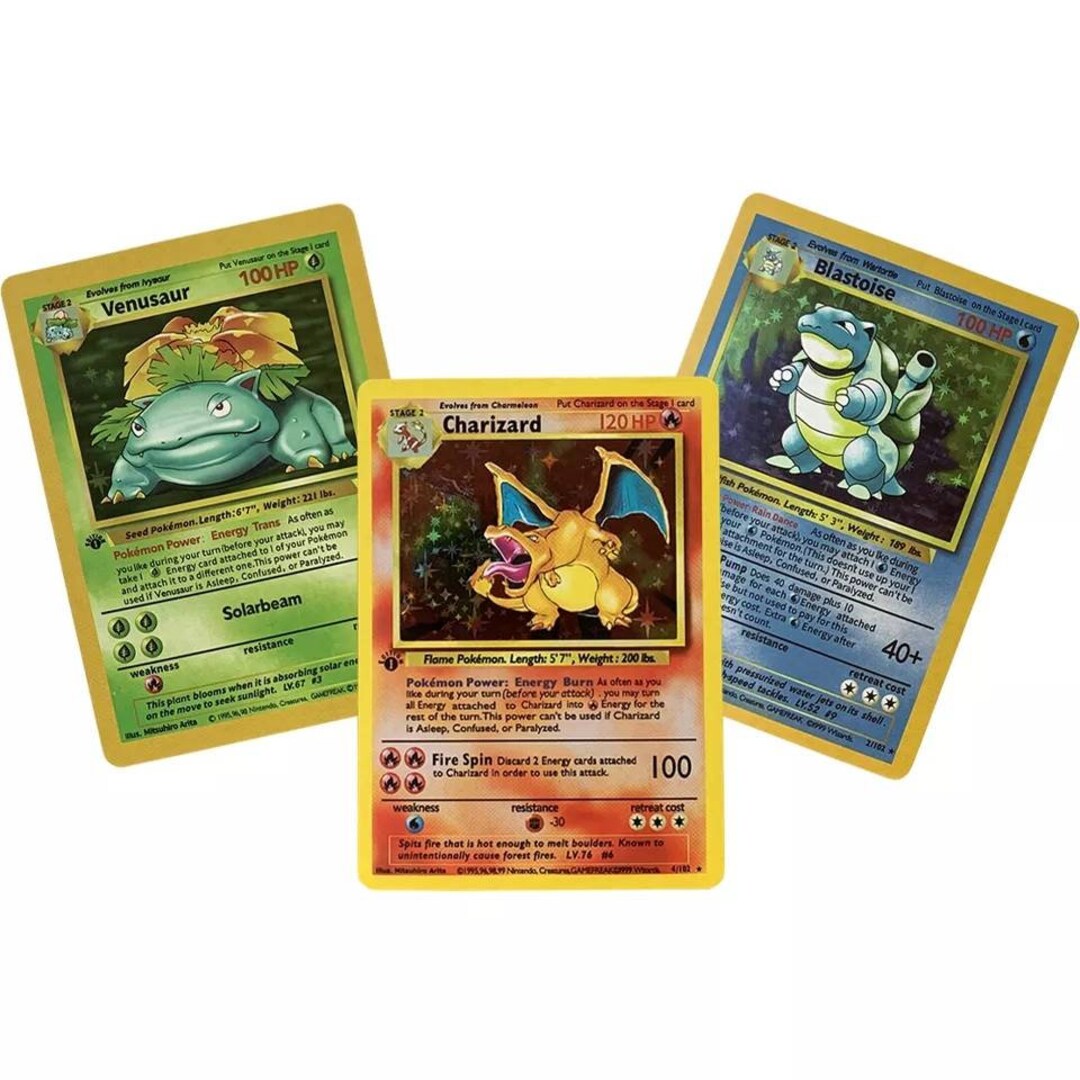 1st Edition Holographic Charizard Venusaur Blastoise With 3 Etsy