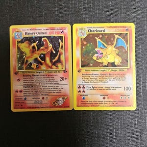 Hochwertige 1st Edition 2 Charizards Kundenspezifische Handgefertigte holografische Karten Mit Pro-Fall mit schnellem Versand
