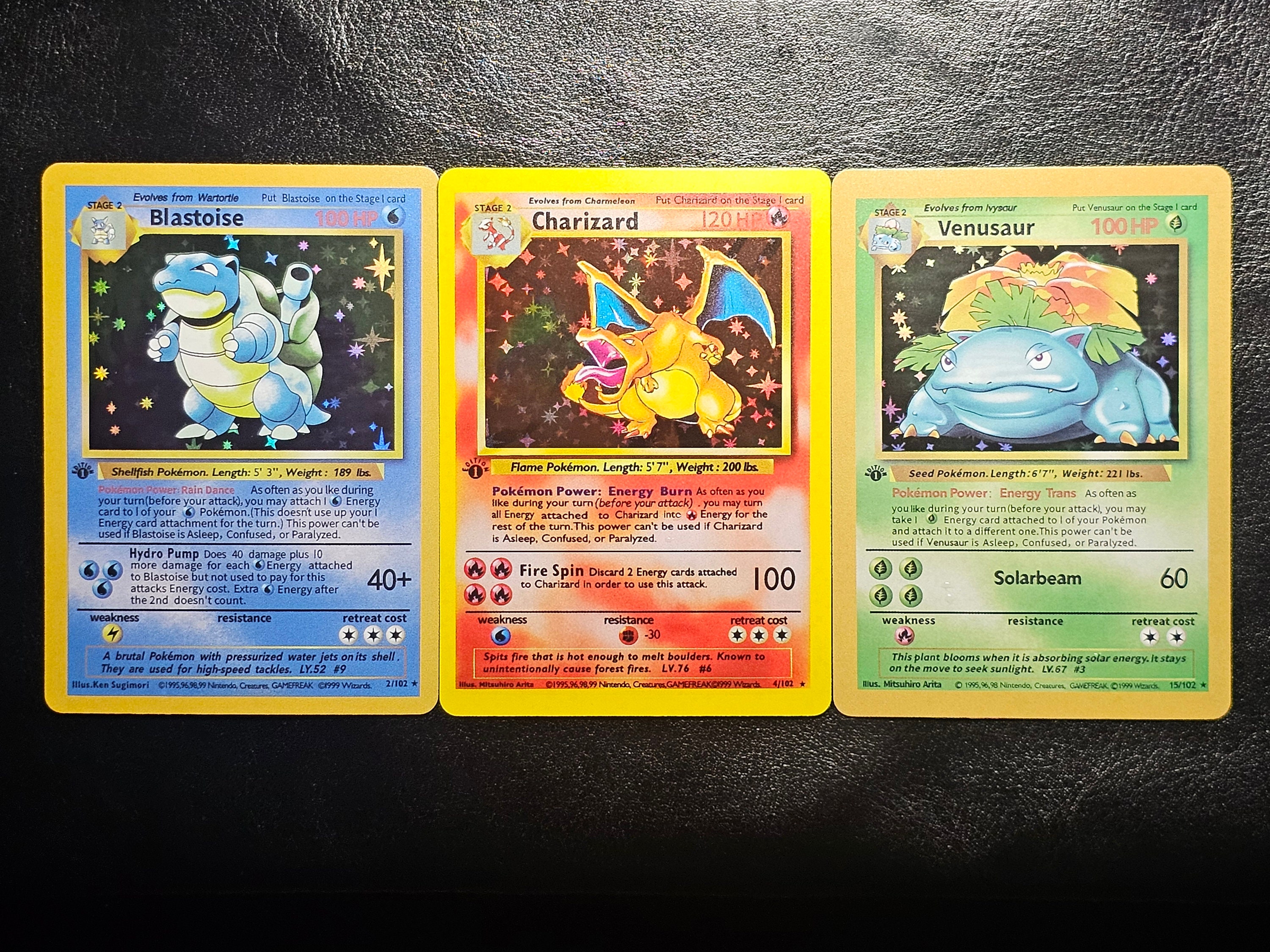 High Quality Holographic 1st Edition Charizard Blastoise Venusaur Custom Handmade Card With Pro