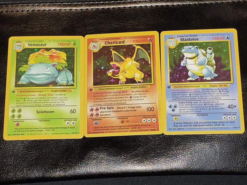 First 1st Edition Holographic Charizard Venusaur Blastoise | Etsy