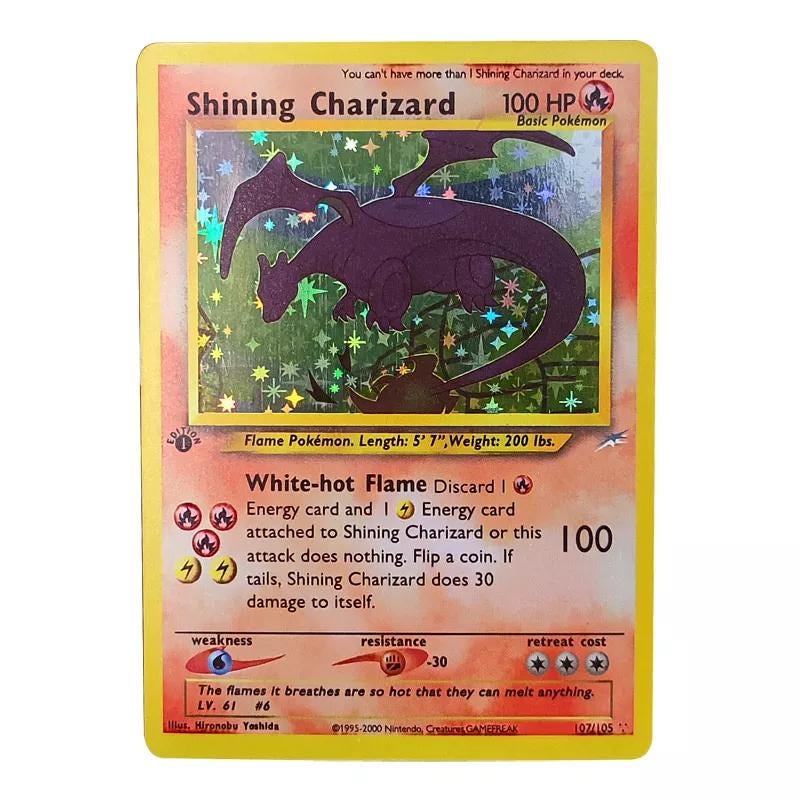ポケモンカードゲーム Shining Charizard Shining Charizard Neo Destiny 1st Edition Gold Metal Pokemon Card