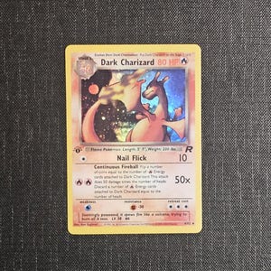 Carta personalizada de Charizard Dark Holográfico de 1ª edição de alta qualidade feita à mão com estojo profissional e frete grátis