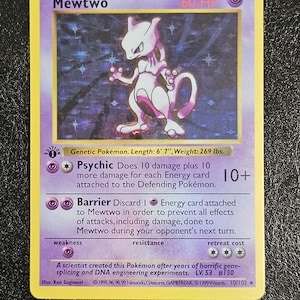 Hochwertige 1st Edition Holographische Mewtu Benutzerdefinierte Handgefertigte Karte mit Pro Case Plus Kostenloser Versand