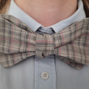 Handmade Tartan Cotton Bow tie perfect for Aziraphale cosplay from the tv show Good Omens