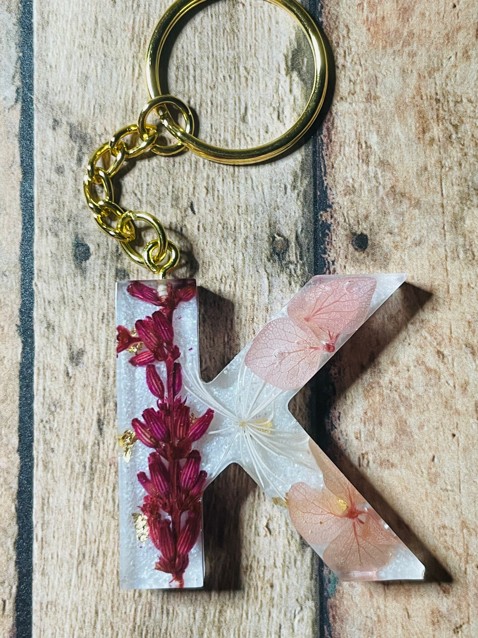 Resin Letter Keychain Letter K Initial Keychain Alphabet Etsy