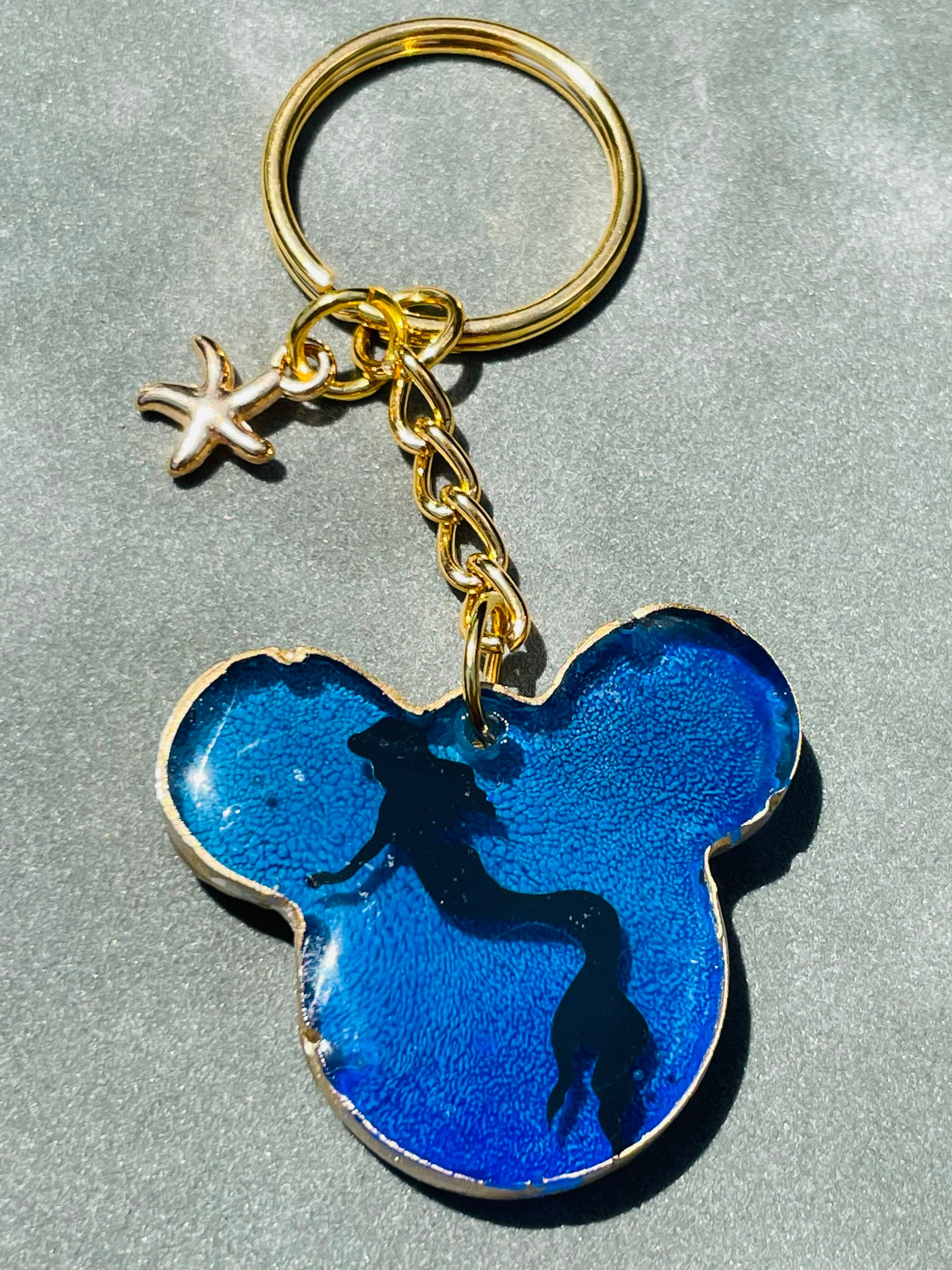 The Little Mermaid inspired Mickey Mouse shaped keychain | Etsy