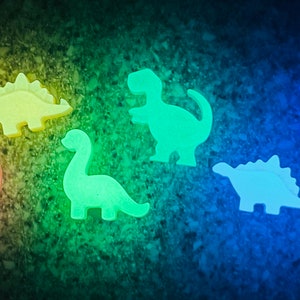 Glow In The Dark Dinosaur Refrigerator Magnets, Locker Magnets, Back to School, Office and Desk Magnets, Kids Magnets, Glows Very Bright!