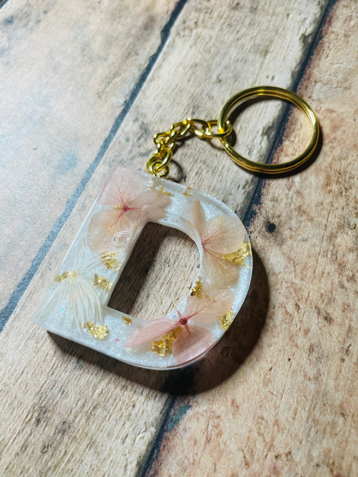 Resin Letter Keychain Letter D Initial Keychain Alphabet | Etsy