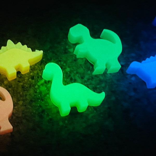 Glow In The Dark Dinosaur Refrigerator Magnets, Locker Magnets, Back to School, Office and Desk Magnets, Kids Magnets, Glows Very Bright!