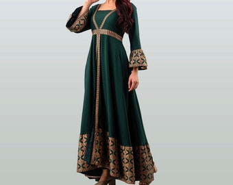 Flared and frontslit anarkali kurta