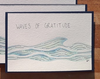 Set of 4 Gratitude Postcards-Blue