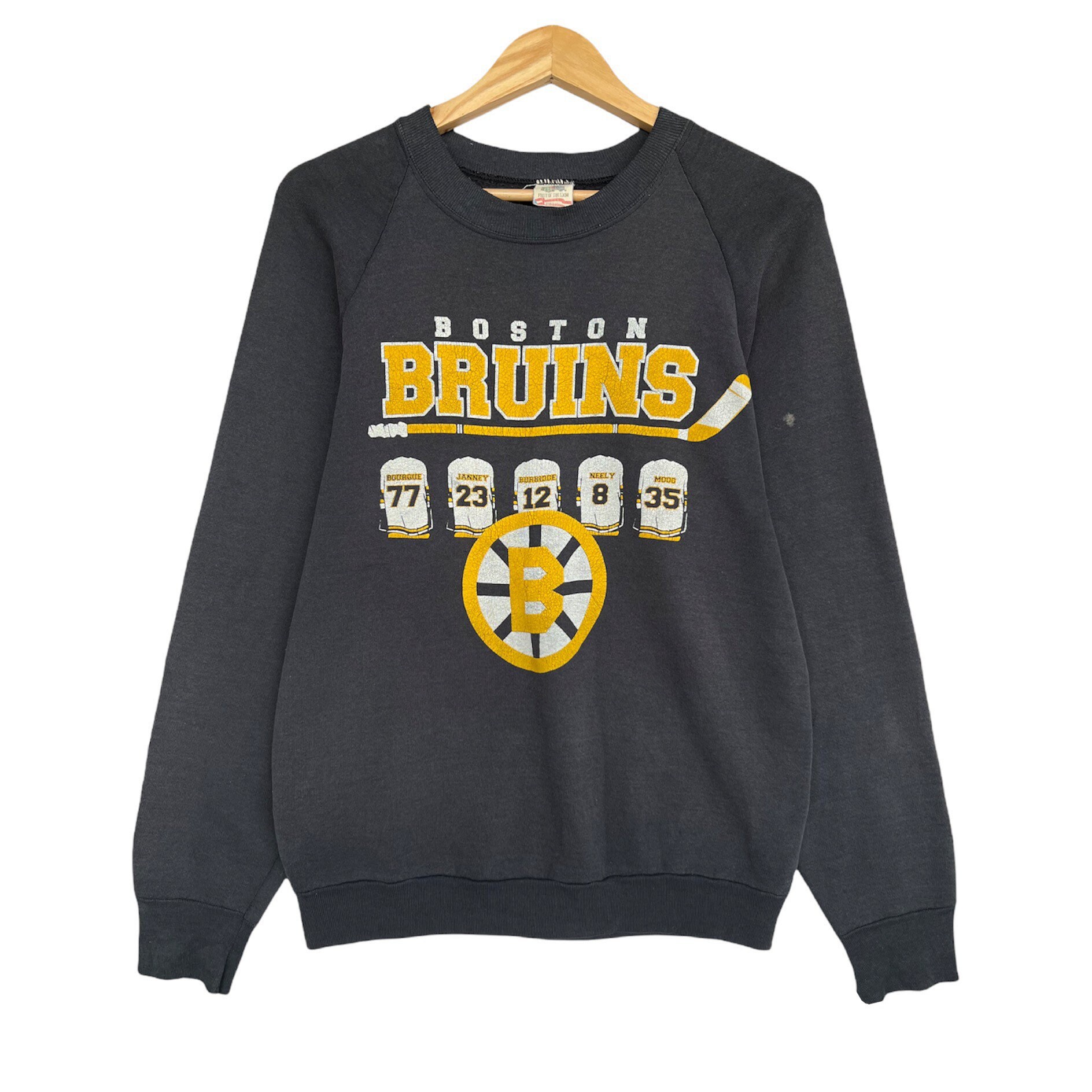 StoreDaniCo Vintage 80s Bruins Ice Hockey Spellout Graphic Sweatshirt Vintage Bruins Ice Hockey Crewneck Vintage Bruins Sweatshirt Size M
