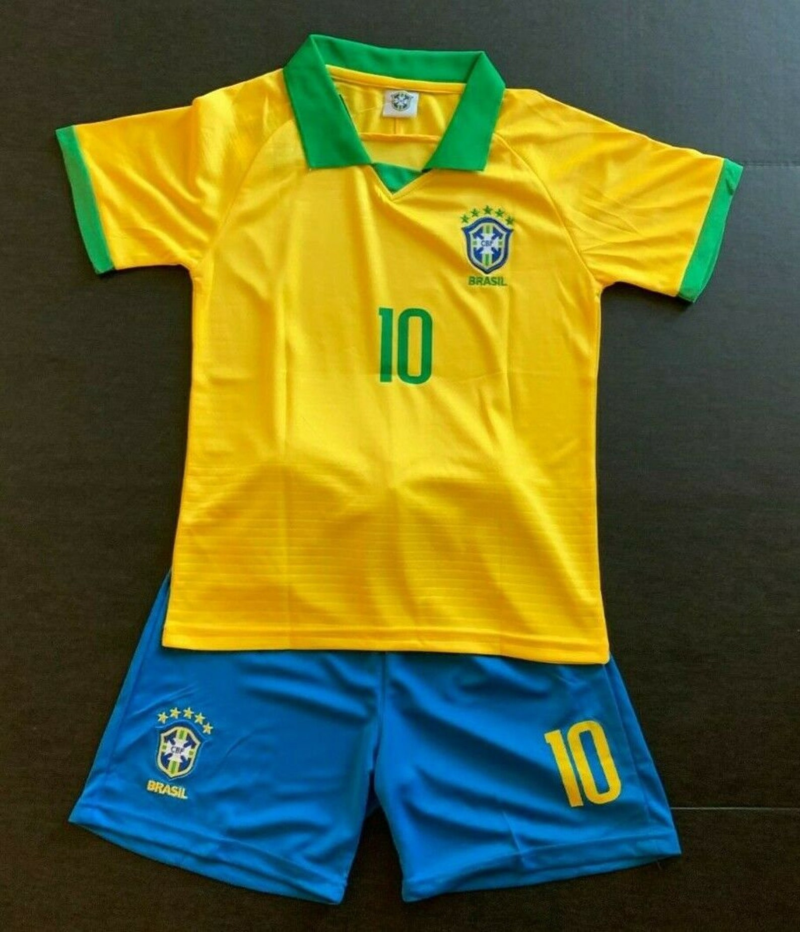 Brazil Kids Set Neymar Jr 10 Brazil Soccer Uniform Soccer Etsy