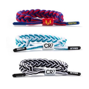 Soccer Fan Handmade Braided Woven Rope Bracelet Cristiano Ronaldo, Neymar, Messi