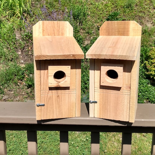 2 maisons Bluebird en cèdre - Cèdre brut fabriqué à la main