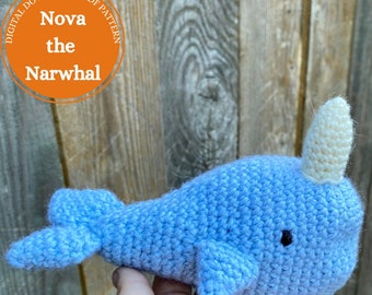 Amigurumi-haakpatroon narwal, eenvoudig narwalpatroon (pdf-patroon)