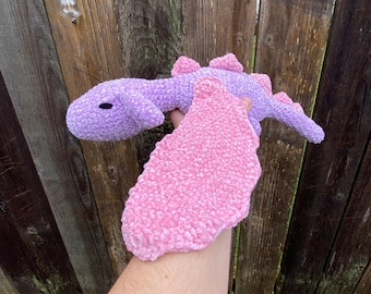 Gehaakte knuffel draken: handgemaakt paars fantasiewezen