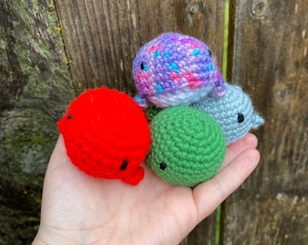 Small Whale Stuffed Animals, Whale Plushies, Pocket Sized Toys, Fidget Toys, Stress Balls, Crochet Whale, Small Whale Toy, Squishy Toys