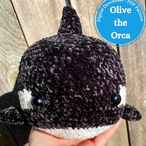 Olive the Orca, Crochet Orca Pattern, Orca Pattern, Crochet Whale Pattern, Orca Crochet Pattern