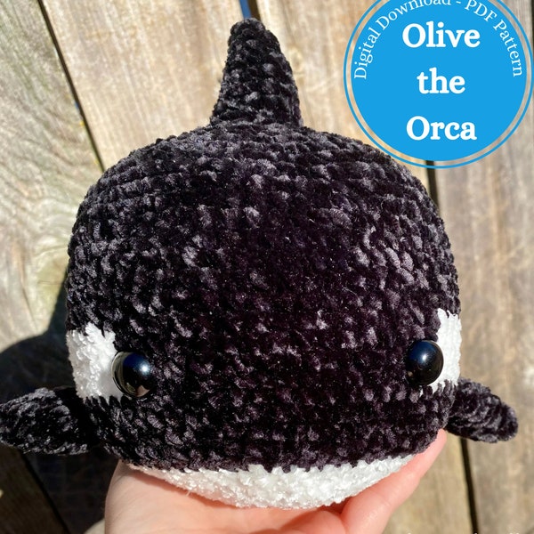 Olive the Orca, Crochet Orca Pattern, Orca Pattern, Crochet Whale Pattern, Orca Crochet Pattern