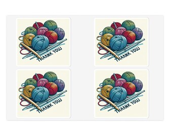 Fiber Artist bedankstickers: haken en breien Small Business (5 vellen)