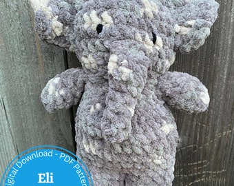Haakpatroon Eli de olifant: amigurumi-speelgoed (digitale download)