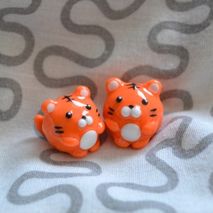 Little Round Tiger Polymer Clay Figurine