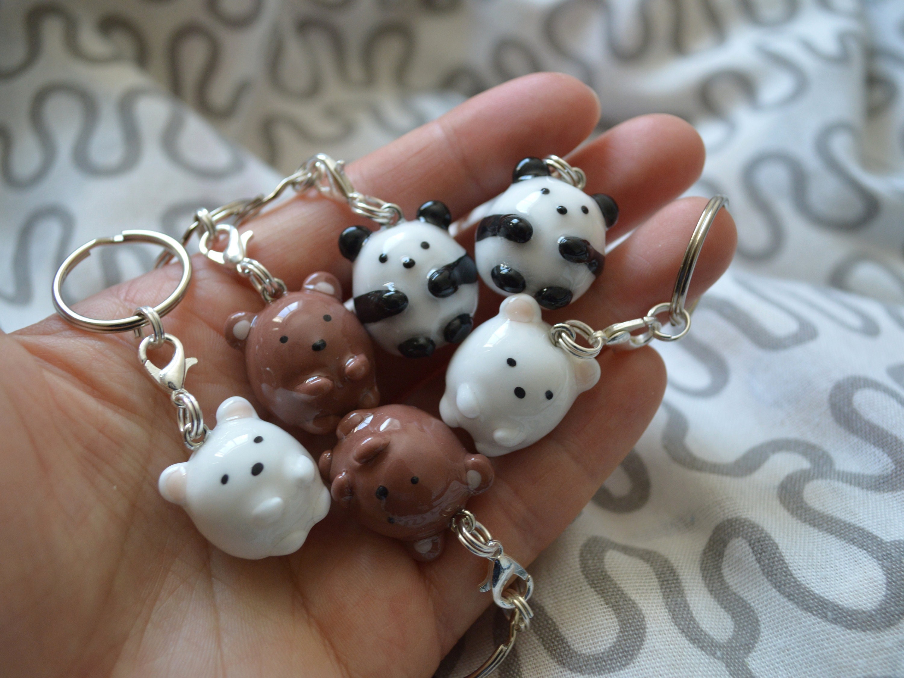 Clearance 10 Panda Charm Pendants, Animal Charms, Cute Charms for Jewelry Making Antique Silver and Enamel 10mm (C631)