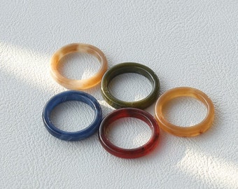 Colorful Resin Rings 5 piece set!