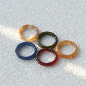 Colorful Resin Rings 5 piece set!