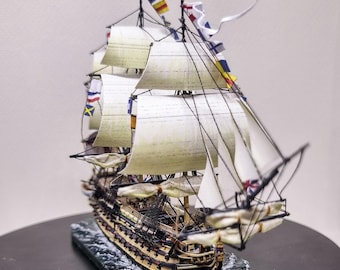 Grand HMS Victory | Miniature de bateau anglais du XVIIIe siècle | Coque de 2,3 à 9,5 pouces | Miniatures Turner