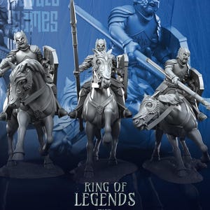Grey Castle Knights | 3 Miniatures | Davale Games