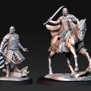 Blood Elf Captain/Horseback Knights Miniatures