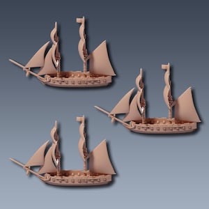 Brigantine Squadron Sailing Ship Miniatures 1/1200 | Models | Warship | Vessels | Black Seas