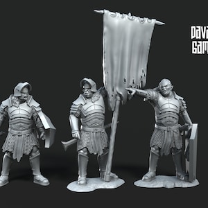 Blood Handed Command Group Orcs | 3 Miniatures | Davale Games